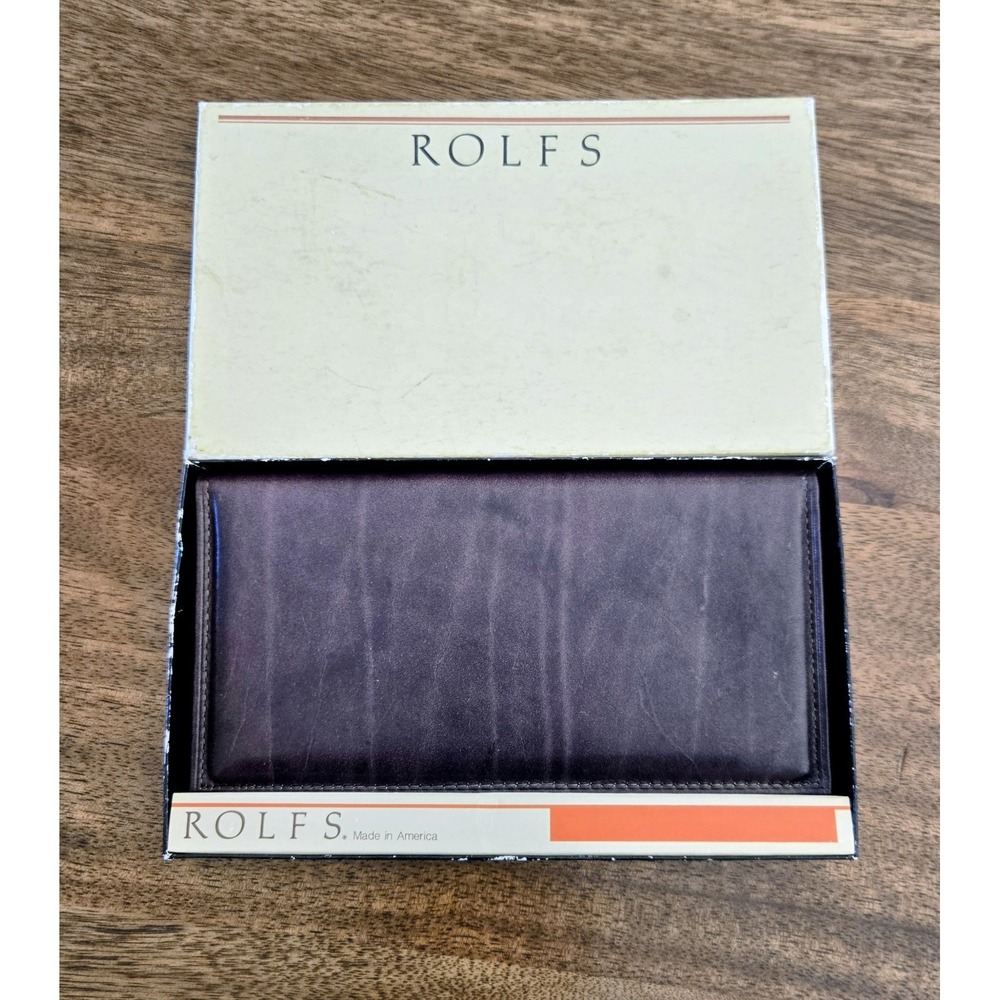 Vintage (1987) Rolfs Fourway Secretary Ranger Cowhide Wallet In Mocha Brown NWT